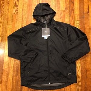 NWT Charles River Black Rain Jacket Nor’easter Hooded Waterproof Light-Men’s M